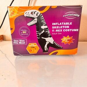 Black and White Inflatable T-Rex Costume for Pets